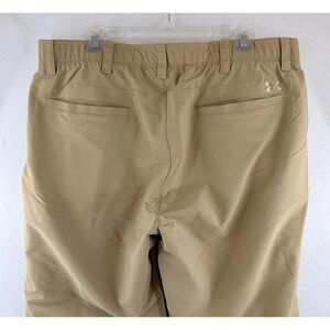 Under Armour Match Play Golf Pants 40x30 Khaki Stretch Tech Performance 1248089